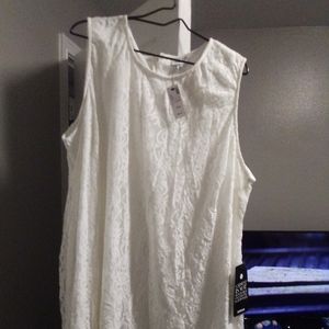 White No Sleeves Dress